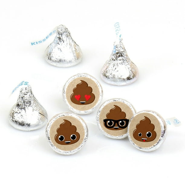 108 POOP EMOJI Birthday Party Favors Stickers Labels for Hershey Kiss
